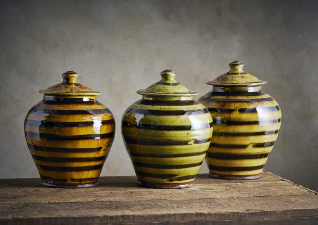 Group of slipware jars